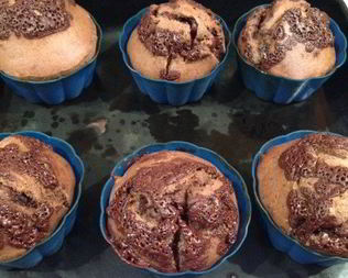 Ржаные маффины с шоколадом