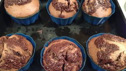 Ржаные маффины с шоколадом