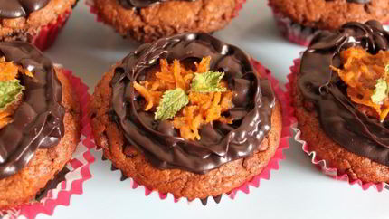 Шоколадно-апельсиновые маффины с шоколадным ганашем