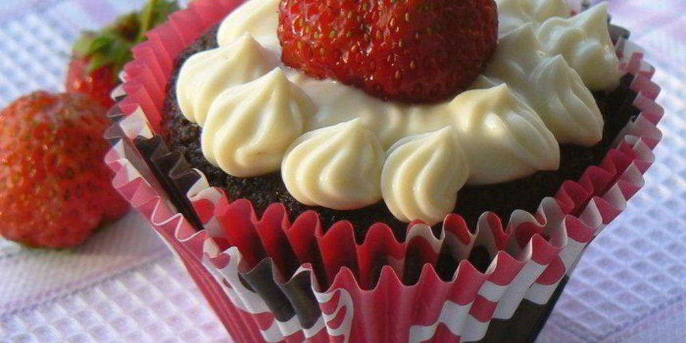 Рецепт шоколадна-клубничных маффины