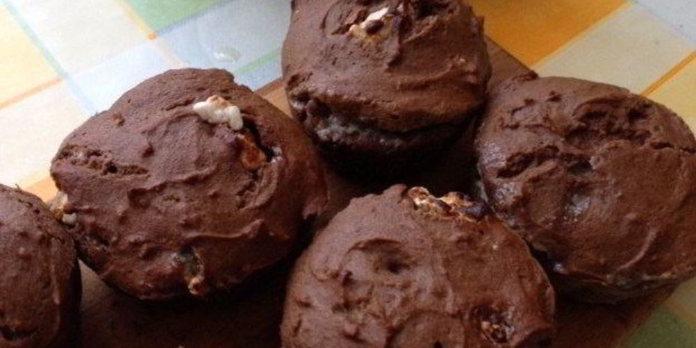 Рецепт шоколадных маффинов из гречневой муки с бананами