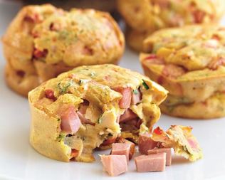 Яичные маффины с колбасой и сладким перцем