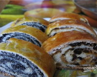 Маковый рулетик без дрожжей