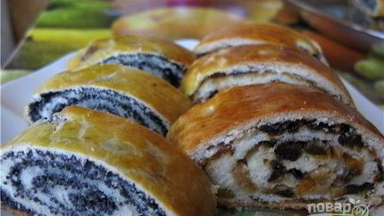 Маковый рулетик без дрожжей