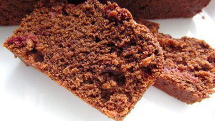 Постный шоколадный манник с клюквой