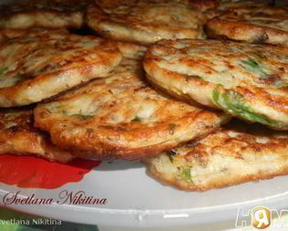 Кабачковые оладушки с грибами