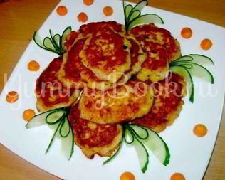 Кукурузные оладьи с курицей