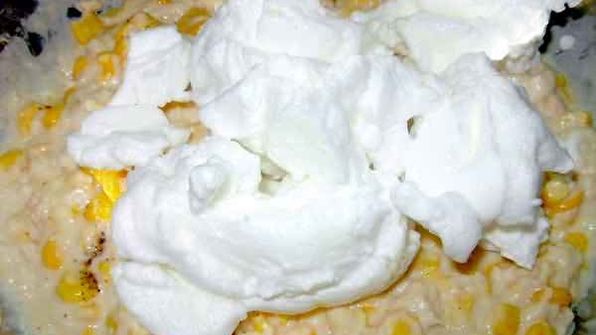 кукурузные оладьи с курицей