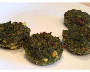 Оладьи из шпината с творогом