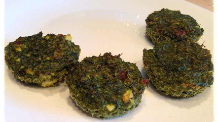 Оладьи из шпината с творогом