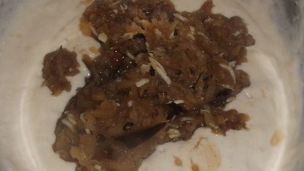 оладьи с чесноком и баклажаном