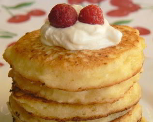 Оладьи с кукурузной мукой и творогом