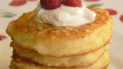 Оладьи с кукурузной мукой и творогом