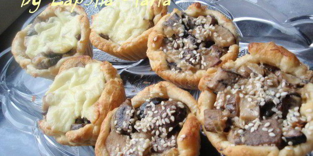 Рецепт открытых слоек с подосиновиками