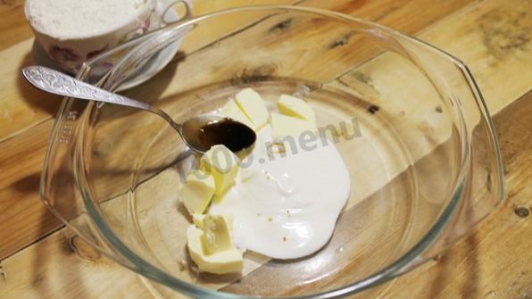 песочные рогалики с мармеладом на сметане