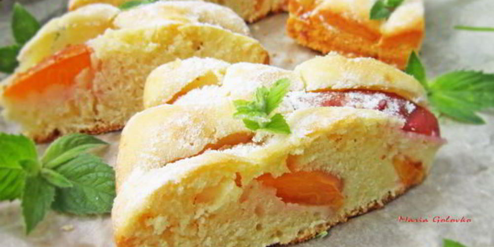 Рецепт бисквитного пирога с нектарином