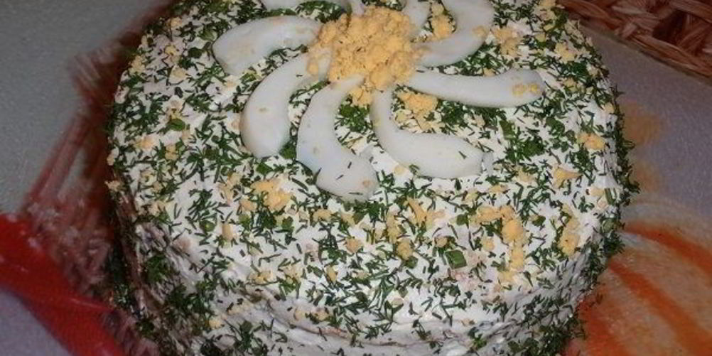 Рецепт блинного пирога с курицей, грибами и творогом