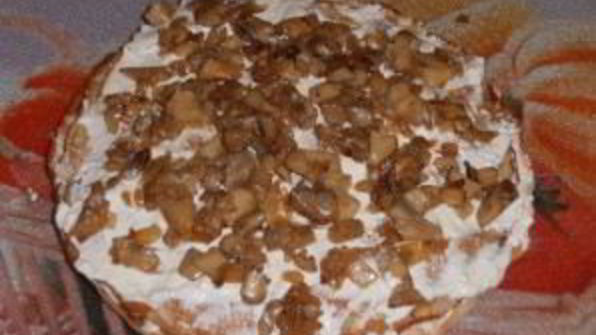 блинный пирог с курицей, грибами и творогом