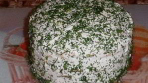 блинный пирог с курицей, грибами и творогом