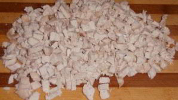 блинный пирог с курицей, грибами и творогом