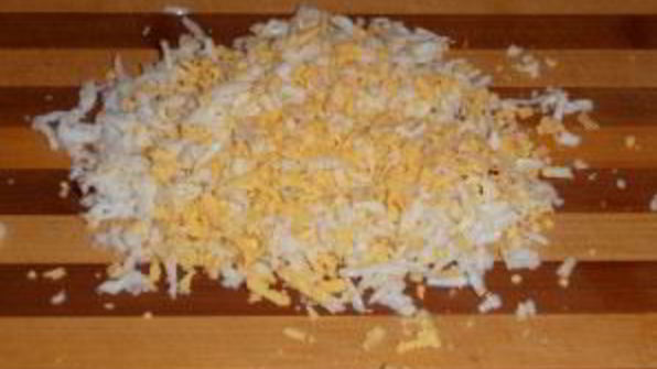 блинный пирог с курицей, грибами и творогом