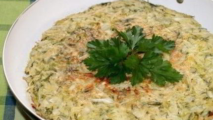 Капустный пирог на сковороде