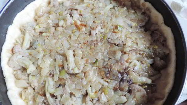 луковый пирог с цветной капустой