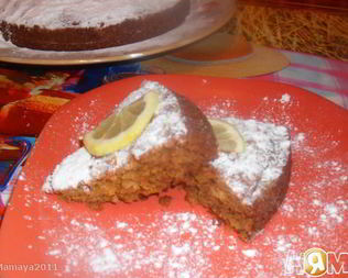 Медово-лимонный пирог с овсяными хлопьями