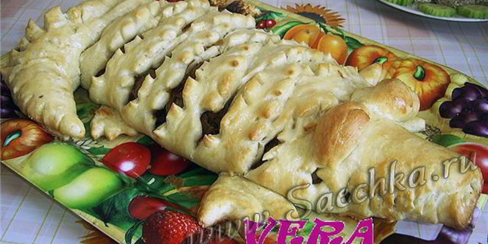 Рецепт мясного пирога крокодил