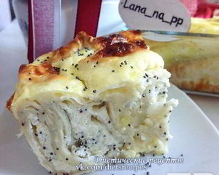 Пирог из лаваша с творожной начинкой