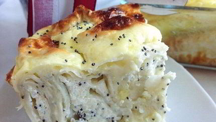 Пирог из лаваша с творожной начинкой