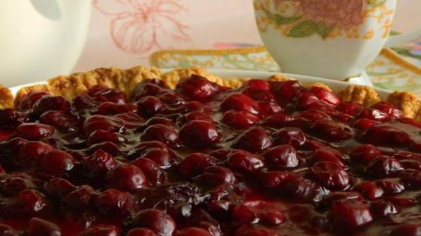 пирог с творогом и вишней