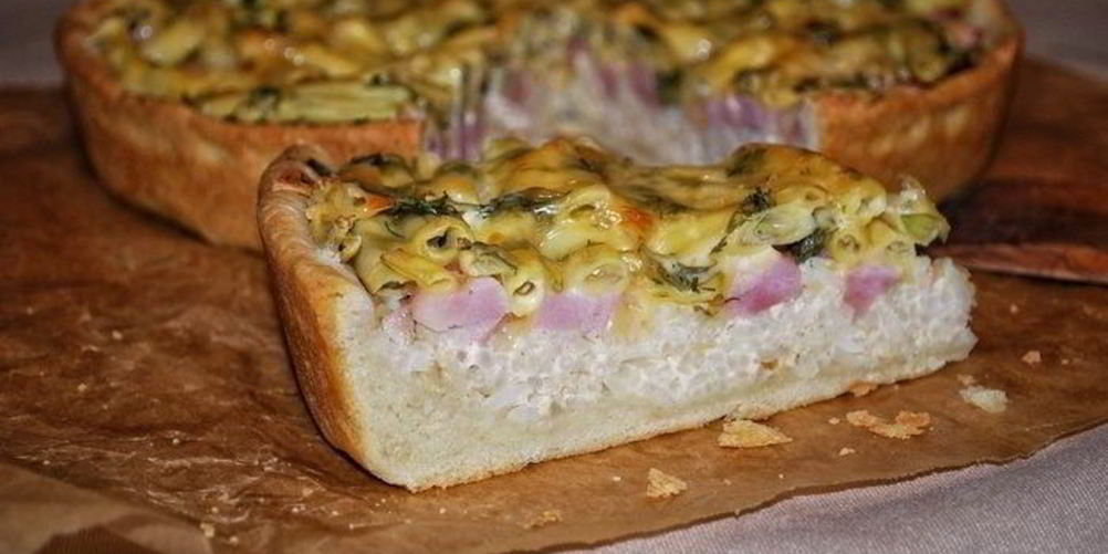 Рецепт пирога с ветчиной и стручковой фасолью