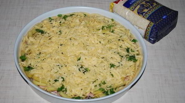 пирог с ветчиной и стручковой фасолью