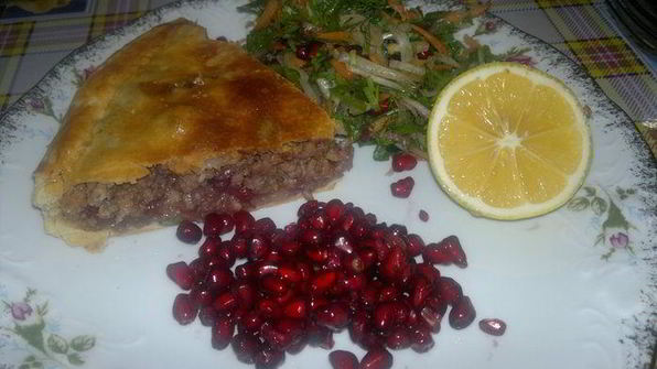 рыбный киш с гранатом