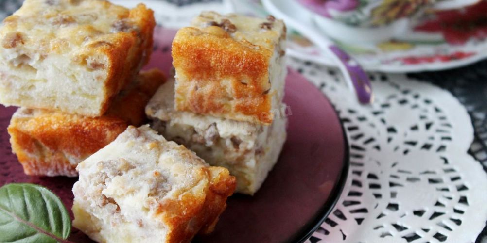 Рецепт заливного пирога с капустой и фаршем