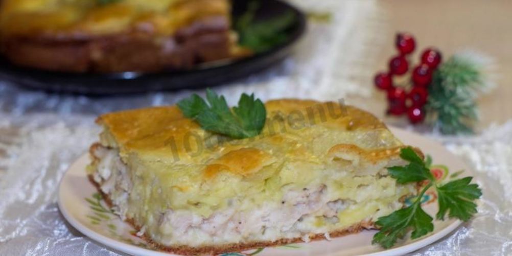 Рецепт заливного пирога с курицей и картошкой
