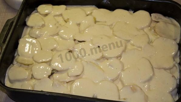 заливной пирог с курицей и картошкой