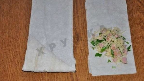 быстрые пирожки из лаваша с сыром и ветчиной