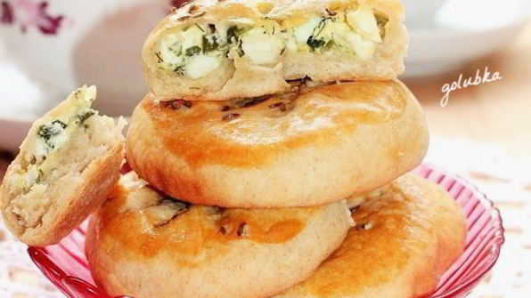 пирожки-булочки на кефире с оливками и зеленью