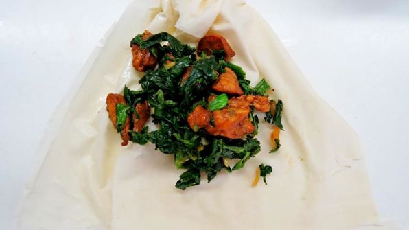 пирожки с курицей и шпинатом из теста фило