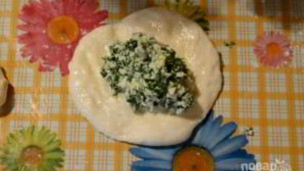 жареные пирожки с яйцом, луком и зеленью