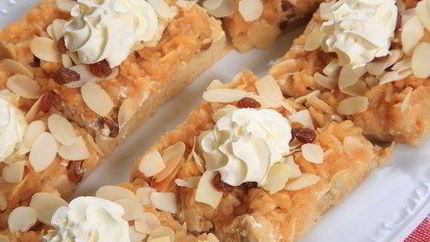 Абрикосово-апельсиновое песочное пирожное с миндалем