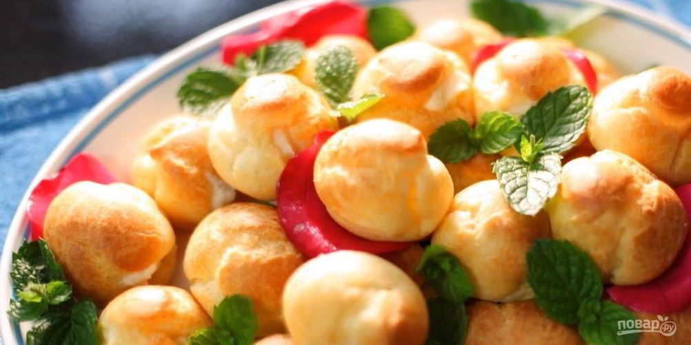 Рецепт заварных пирожных с молочным кремом