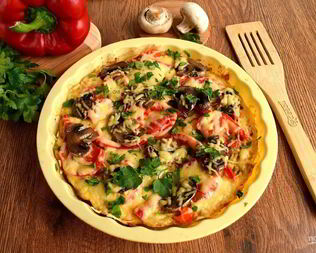 Диетическая куриная пицца без теста