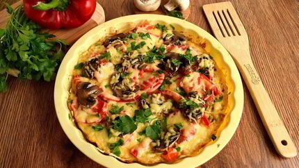 Диетическая куриная пицца без теста