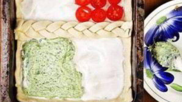 пицца на слоеном тесте