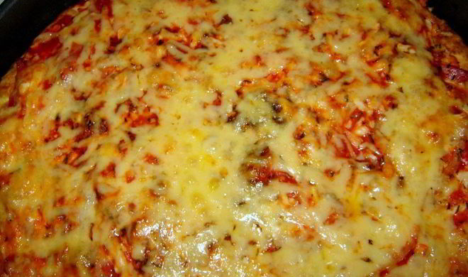 Пицца на творожном тесте