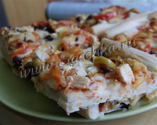 Пицца с курицей