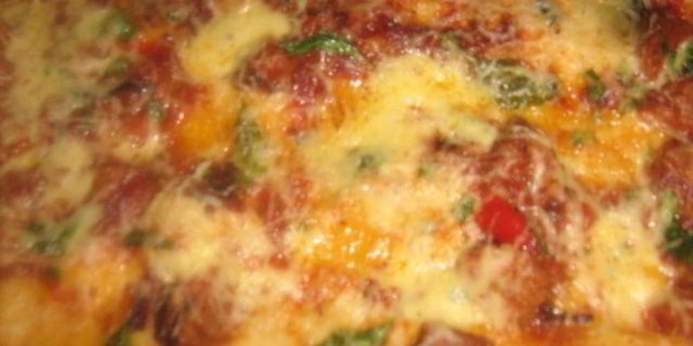 Рецепт пиццы с телятиной в пикантном соусе